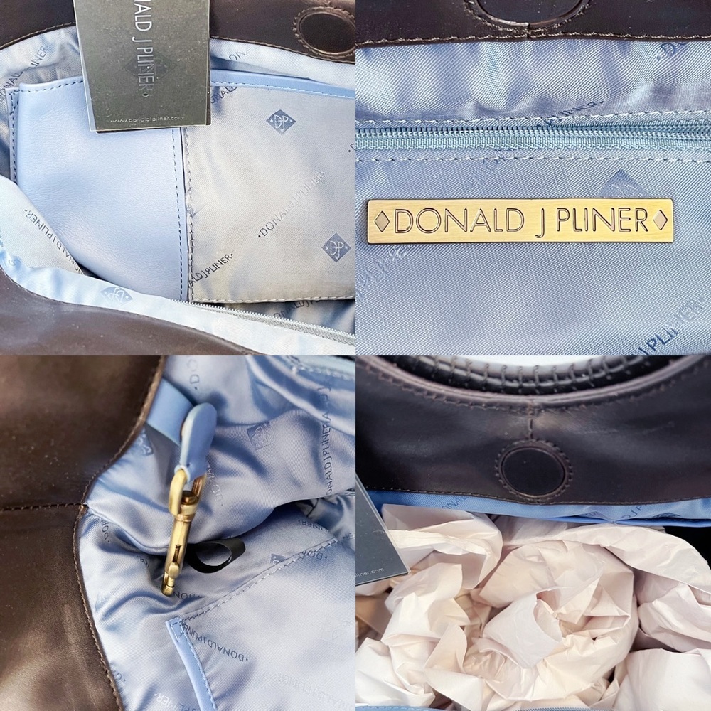 Genuine Leather Brown Ivory Python Print Tote NEW… - image 12